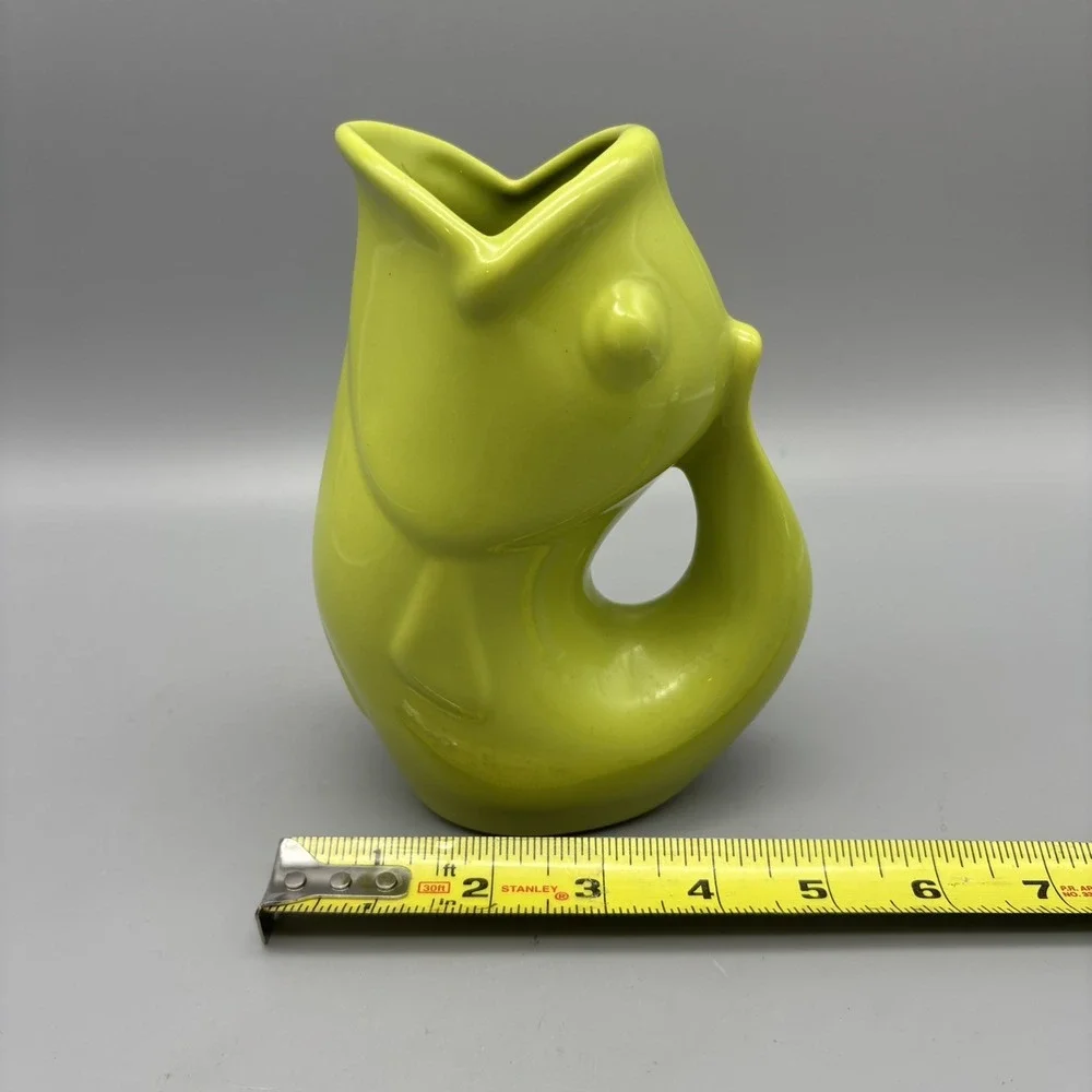 Lime Green Gurgle Pot 6.5